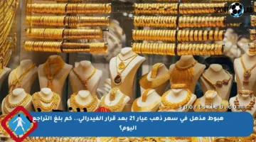 هبوط مذهل في سعر ذهب عيار 21 بعد قرار الفيدرالي.. كم بلغ التراجع اليوم؟